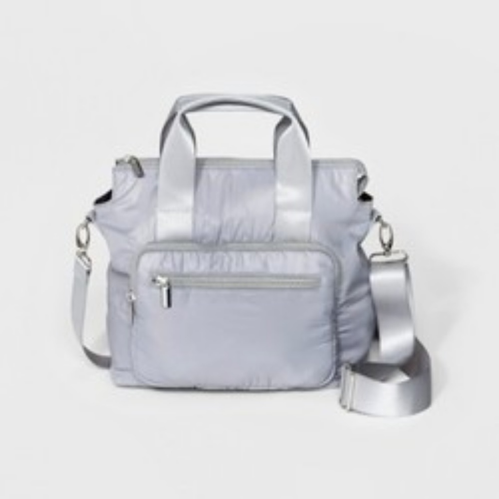 Mad Love Parachute Satchel Handbag - Gray